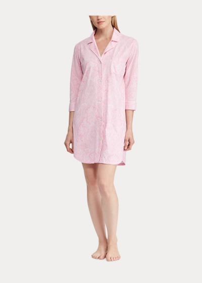 Camisa De Dormir Ralph Lauren Mujer Rosas - Cotton - KMRDO0597